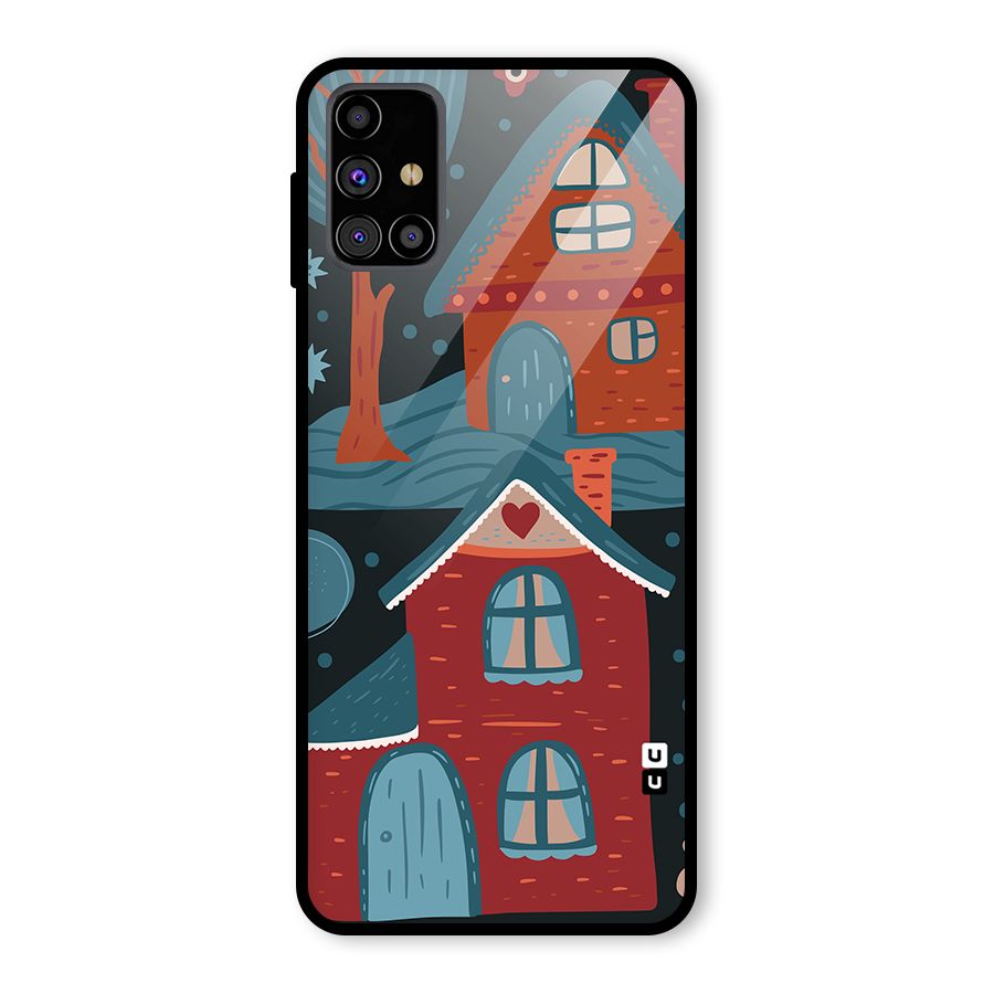 Nordic Arts Houses Glass Back Case for Galaxy M31s