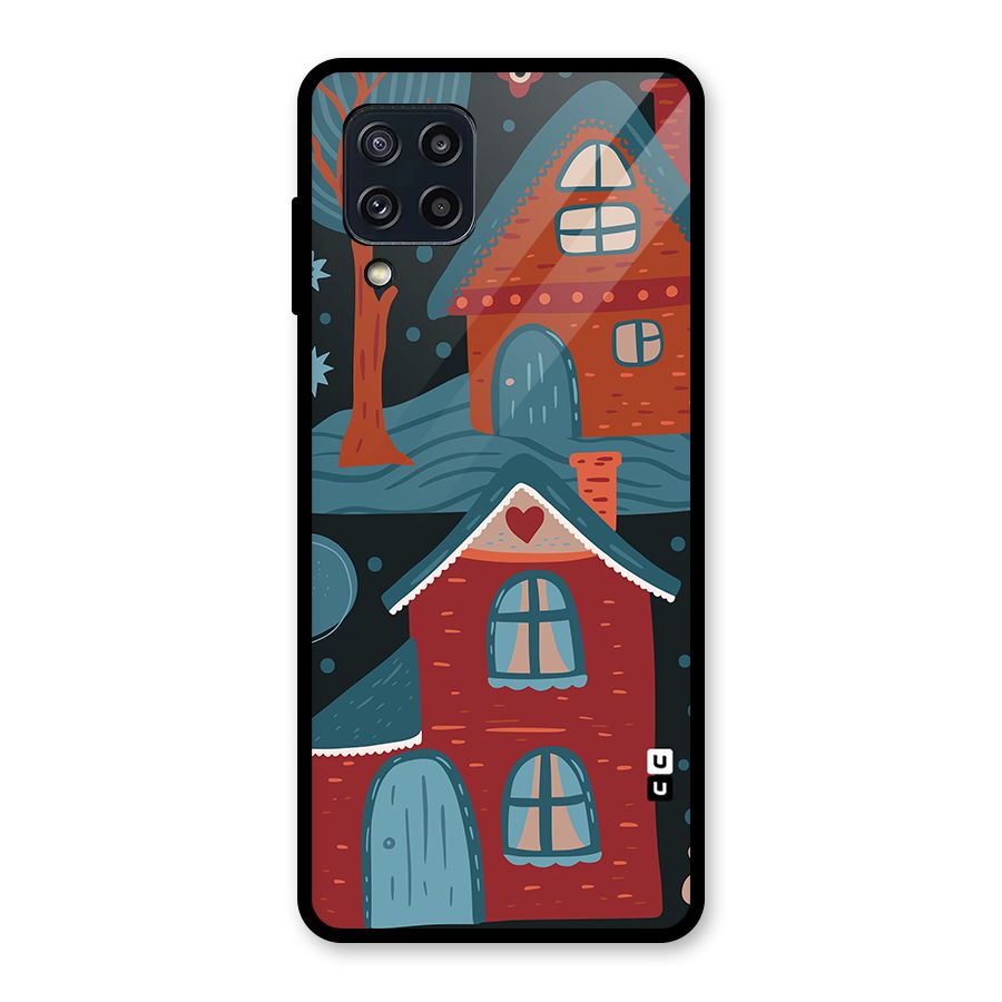 Nordic Arts Houses Glass Back Case for Galaxy M32