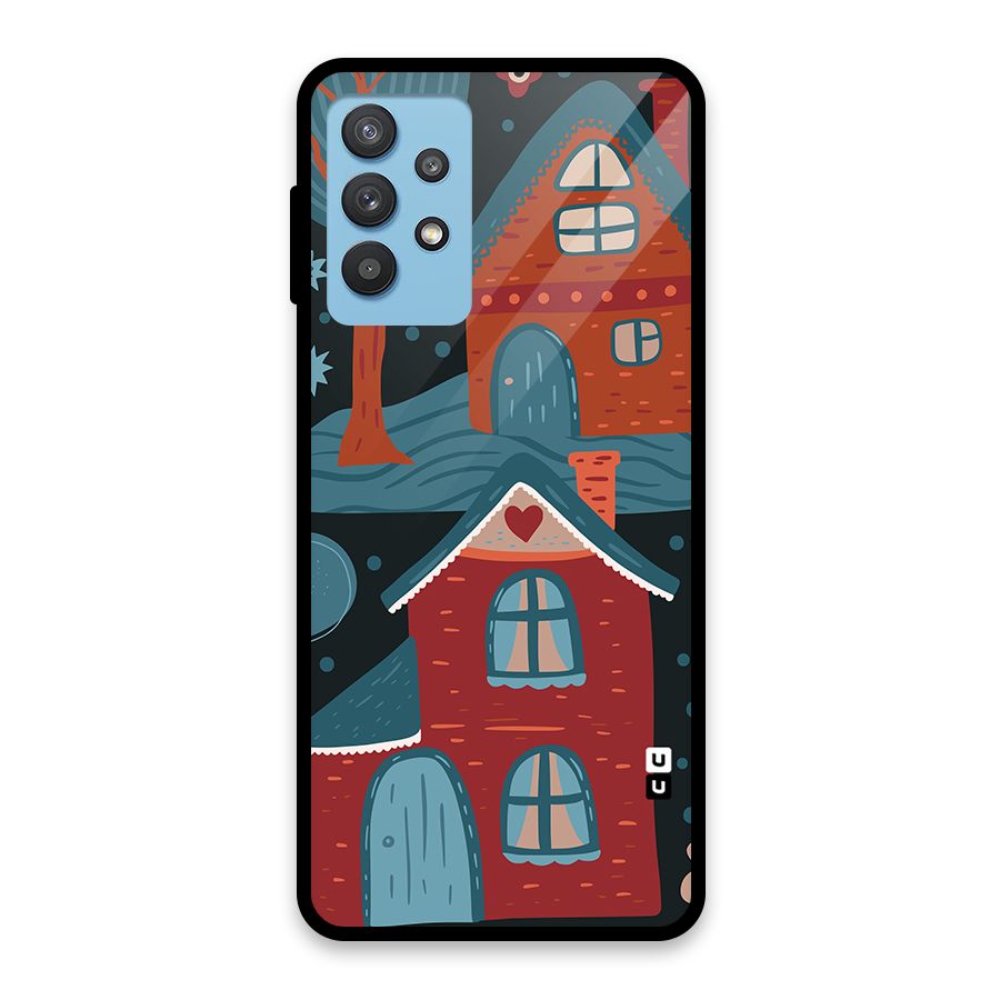 Nordic Arts Houses Glass Back Case for Galaxy M32 5G
