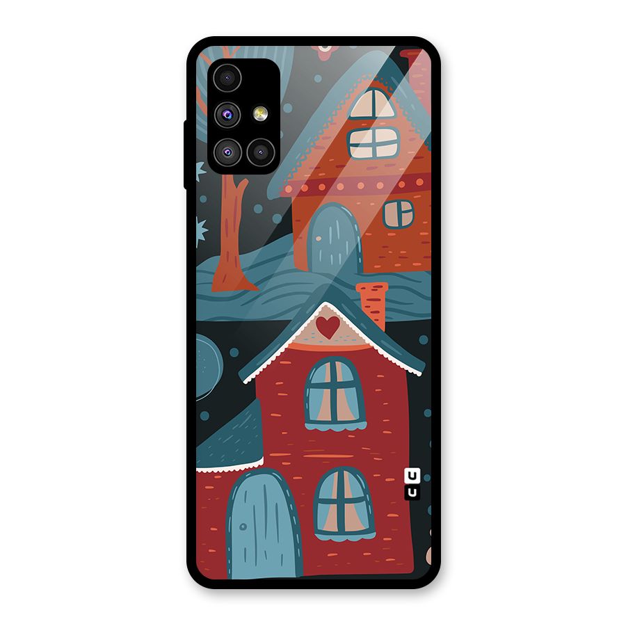 Nordic Arts Houses Glass Back Case for Galaxy M51