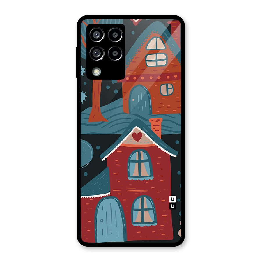 Nordic Arts Houses Glass Back Case for Galaxy M53 5G