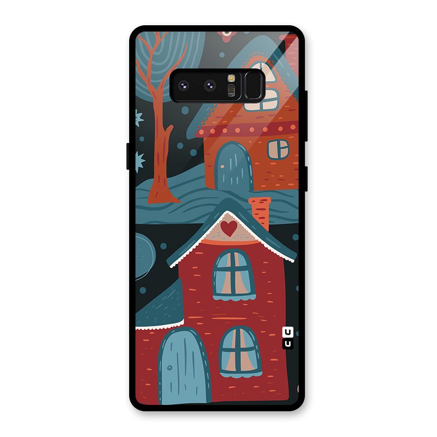 Nordic Arts Houses Glass Back Case for Galaxy Note 8