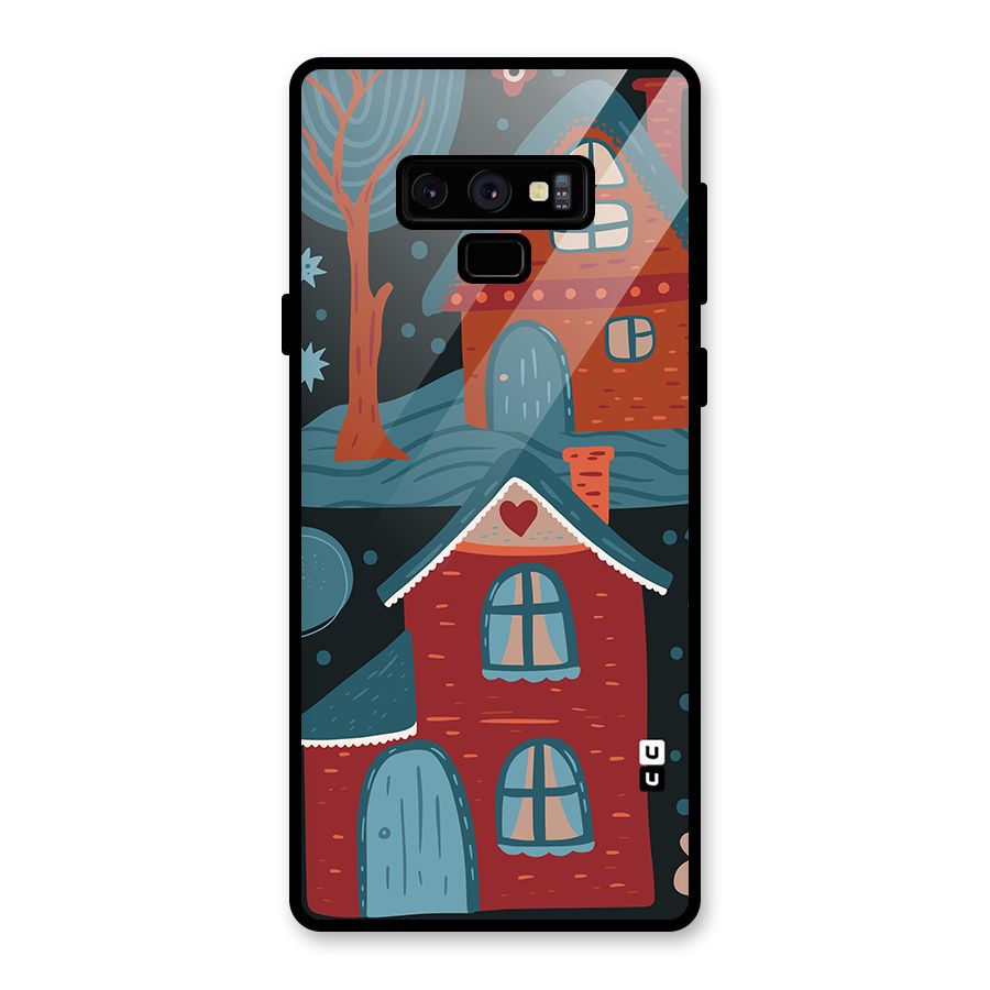 Nordic Arts Houses Glass Back Case for Galaxy Note 9