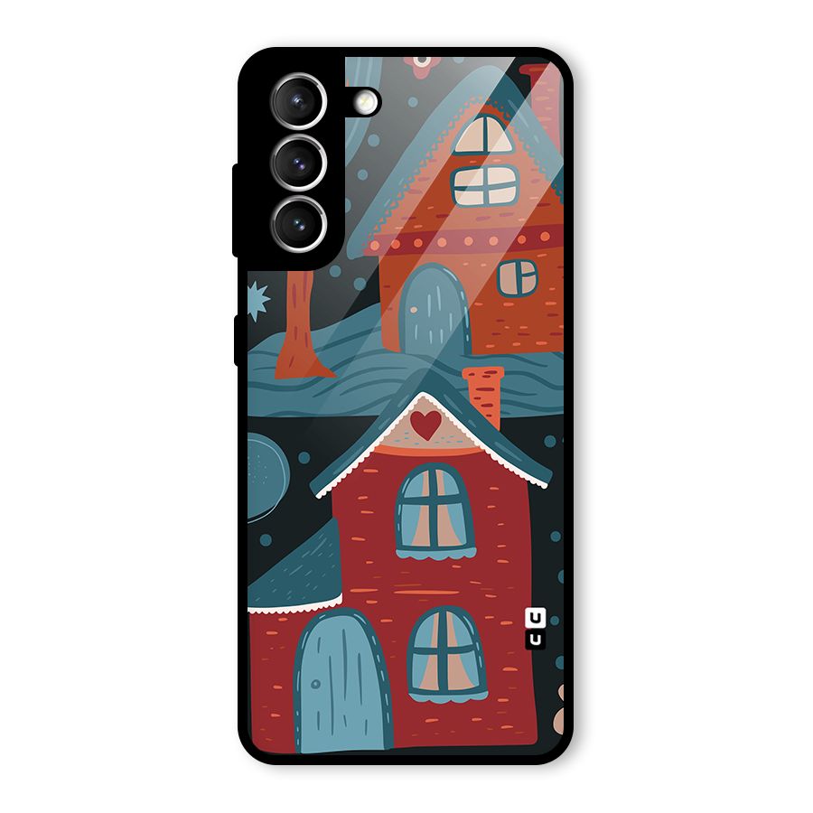 Nordic Arts Houses Glass Back Case for Galaxy S21 5G