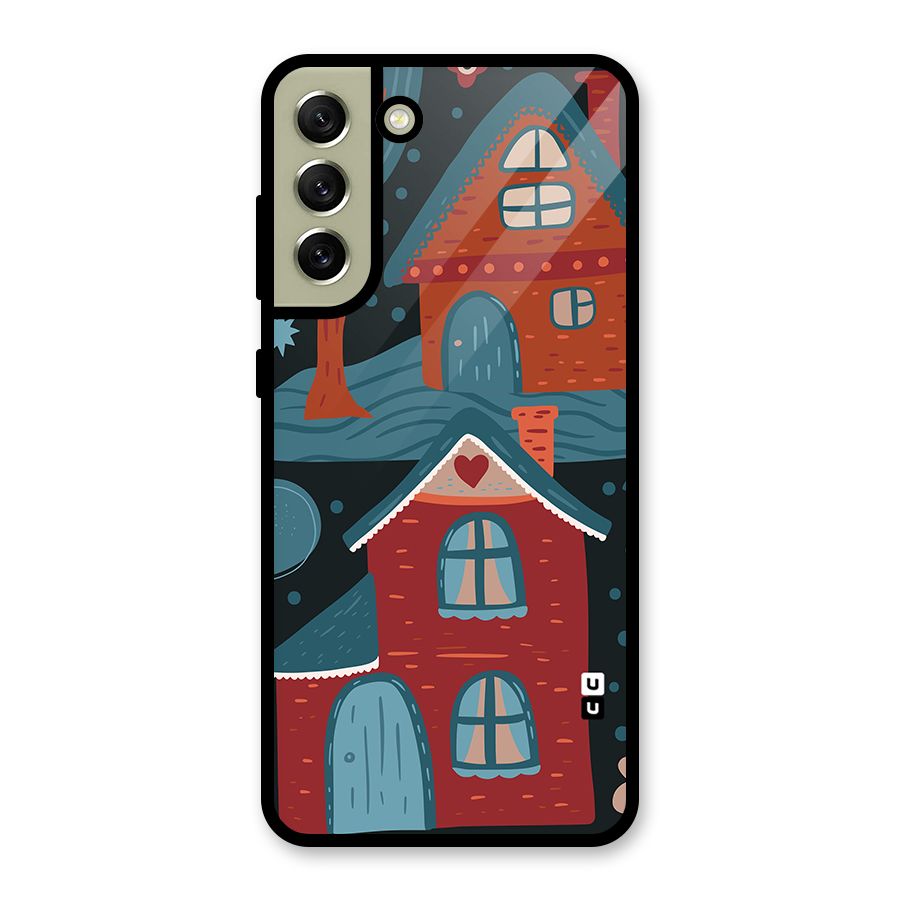 Nordic Arts Houses Glass Back Case for Galaxy S21 FE 5G