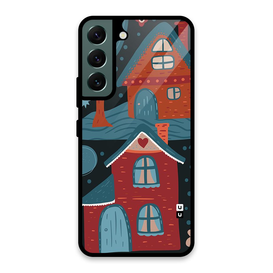 Nordic Arts Houses Glass Back Case for Galaxy S22 5G