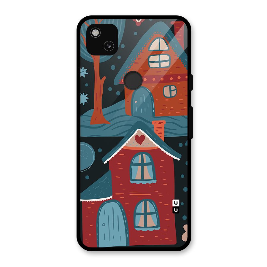 Nordic Arts Houses Glass Back Case for Google Pixel 4a