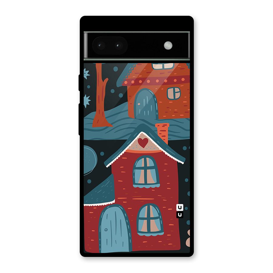 Nordic Arts Houses Glass Back Case for Google Pixel 6a
