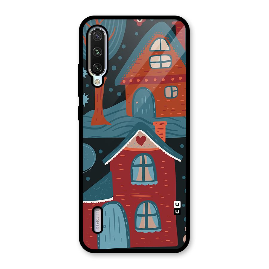 Nordic Arts Houses Glass Back Case for Mi A3