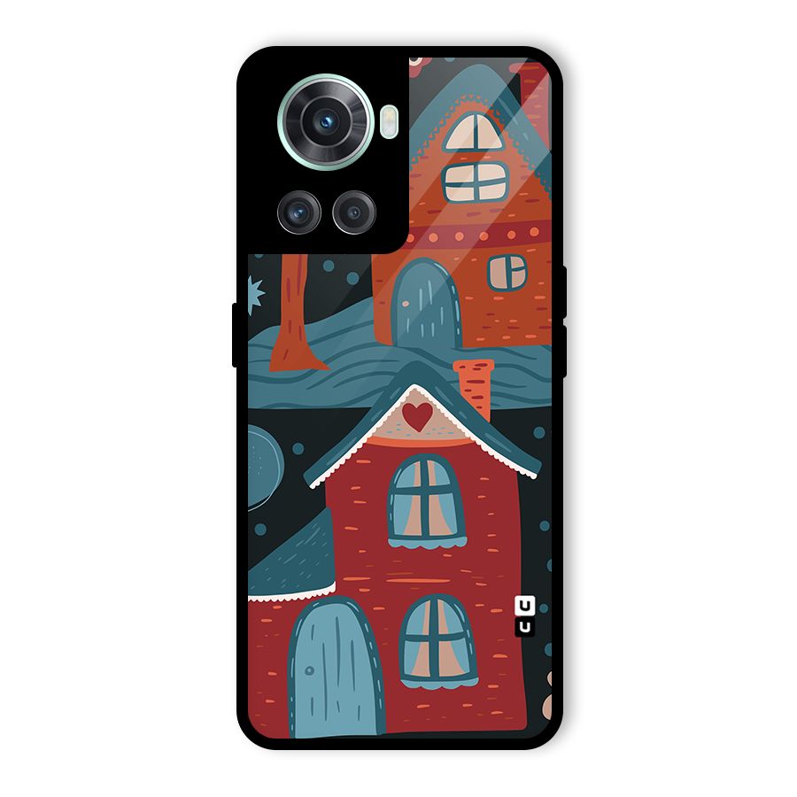 Nordic Arts Houses Glass Back Case for OnePlus 10R