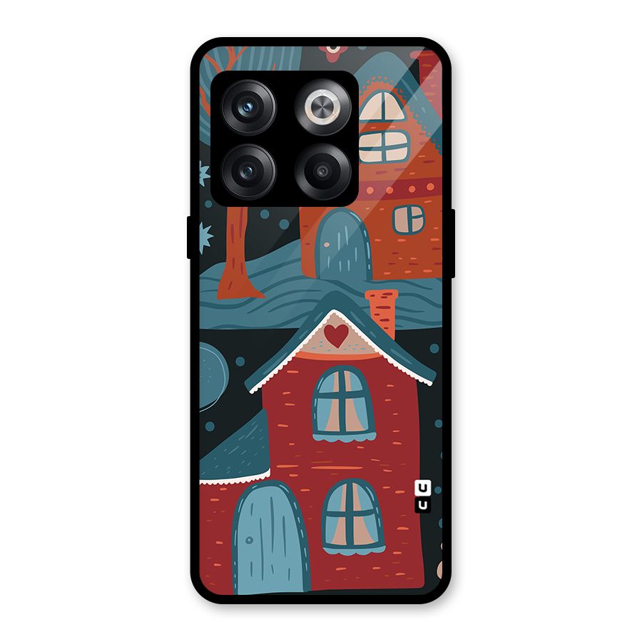 Nordic Arts Houses Glass Back Case for OnePlus 10T