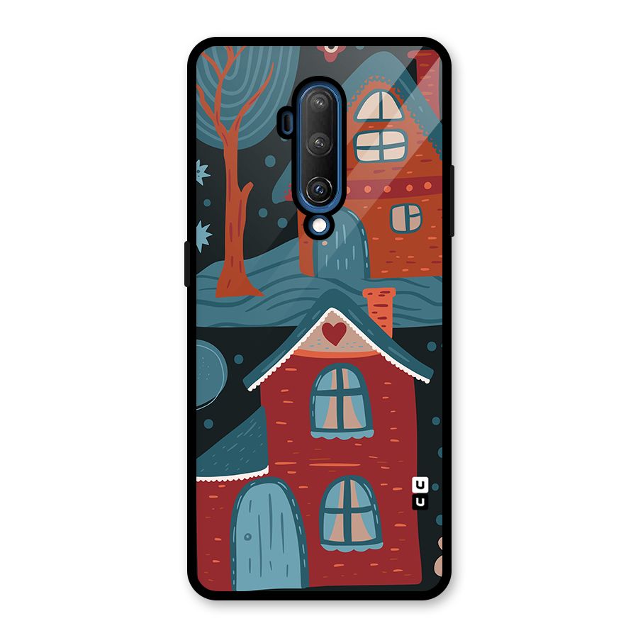 Nordic Arts Houses Glass Back Case for OnePlus 7T Pro