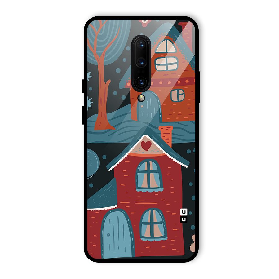 Nordic Arts Houses Glass Back Case for OnePlus 7 Pro