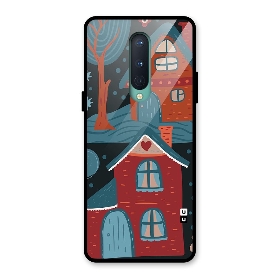 Nordic Arts Houses Glass Back Case for OnePlus 8