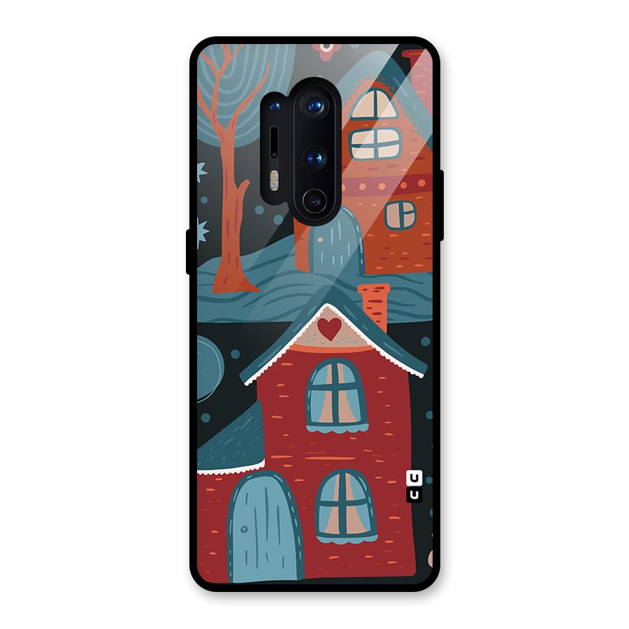 Nordic Arts Houses Glass Back Case for OnePlus 8 Pro