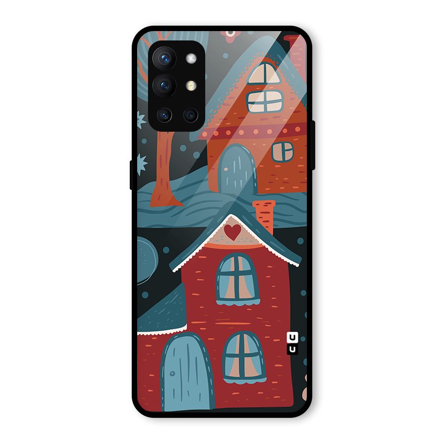 Nordic Arts Houses Glass Back Case for OnePlus 9R
