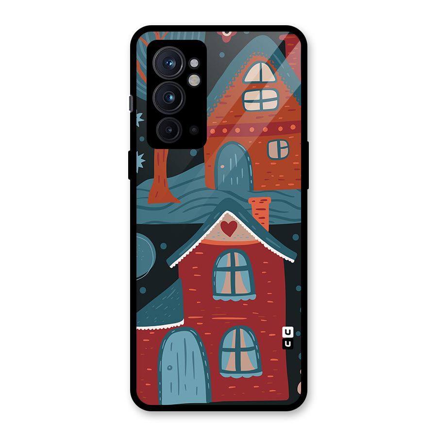 Nordic Arts Houses Glass Back Case for OnePlus 9RT 5G