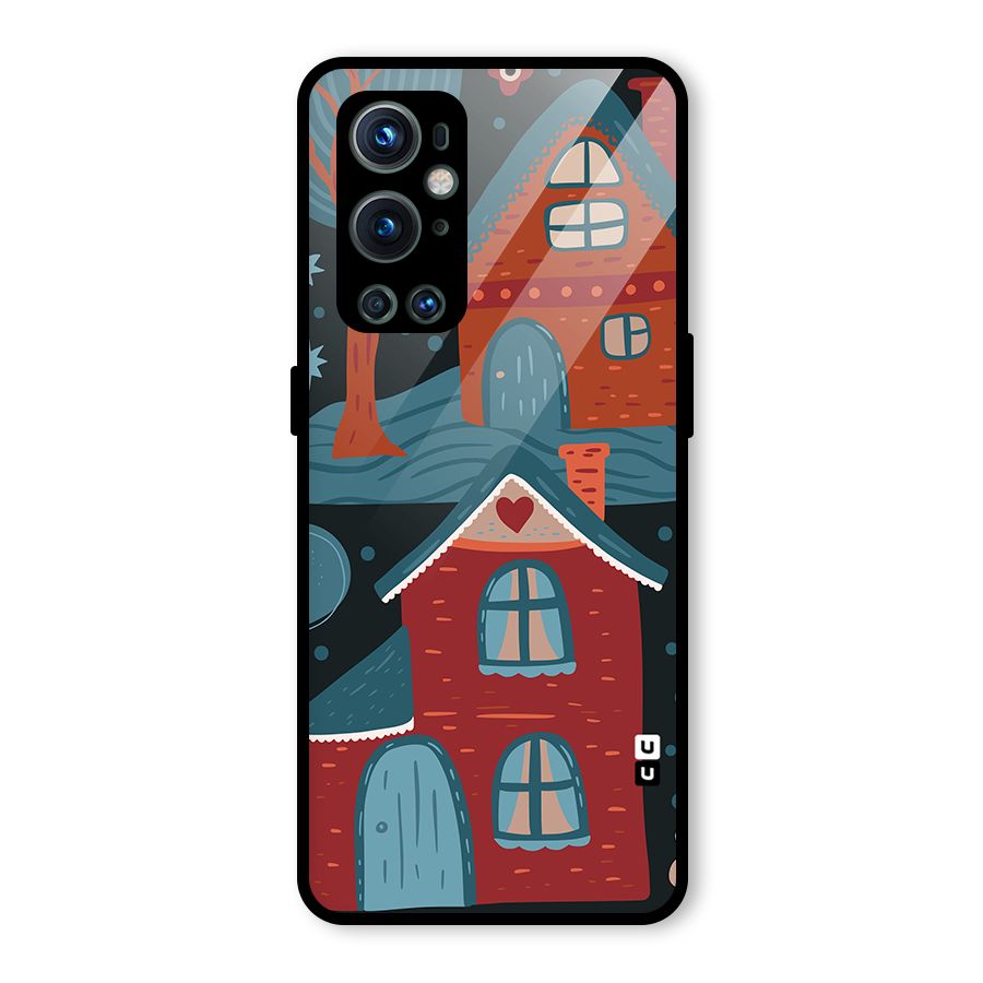 Nordic Arts Houses Glass Back Case for OnePlus 9 Pro