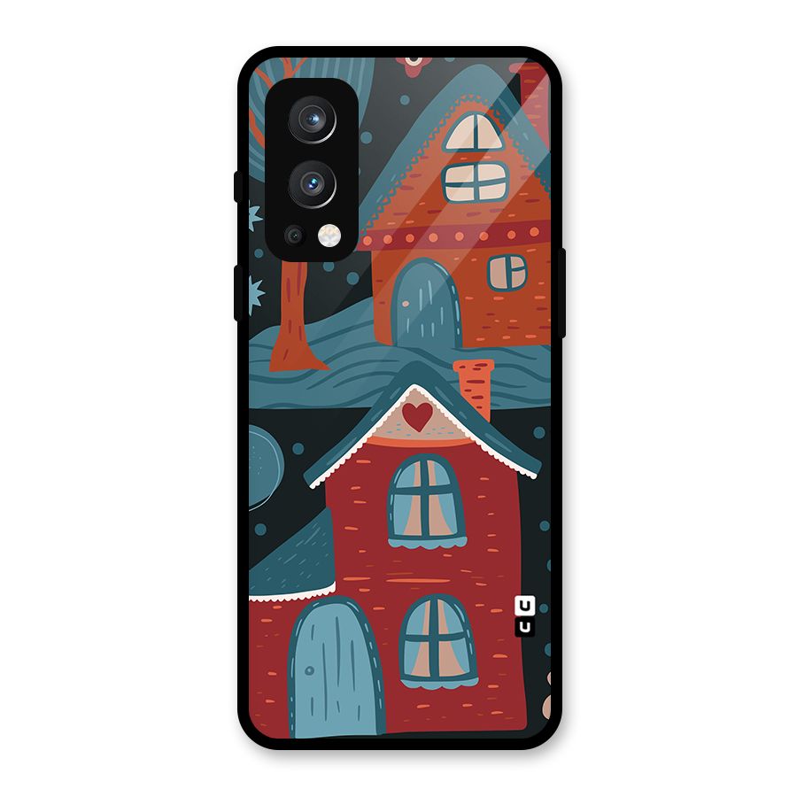 Nordic Arts Houses Glass Back Case for OnePlus Nord 2 5G
