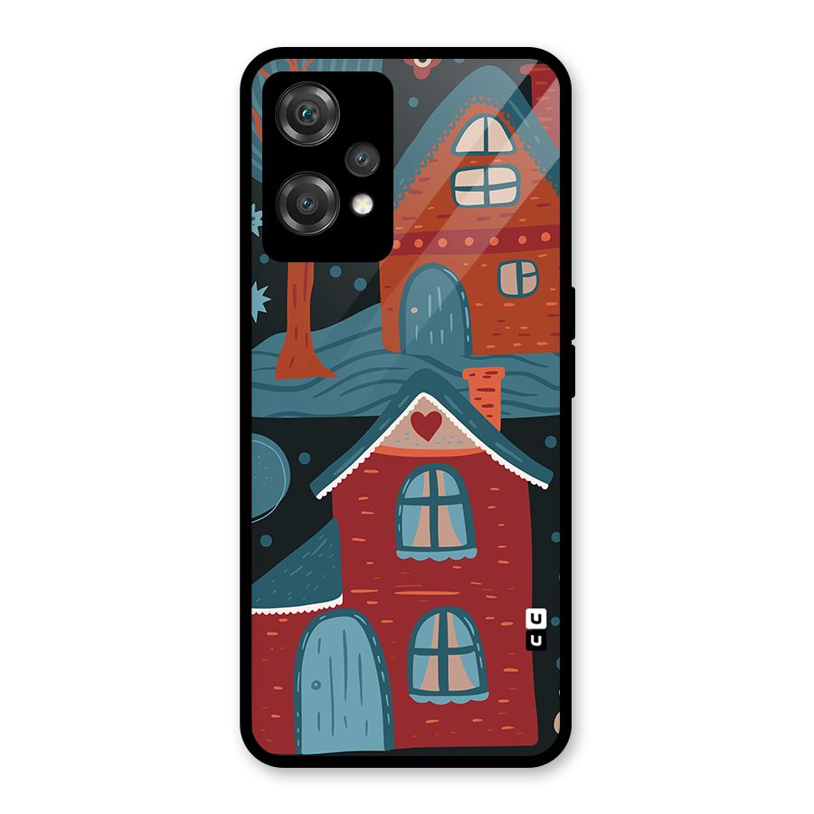 Nordic Arts Houses Glass Back Case for OnePlus Nord CE 2 Lite 5G