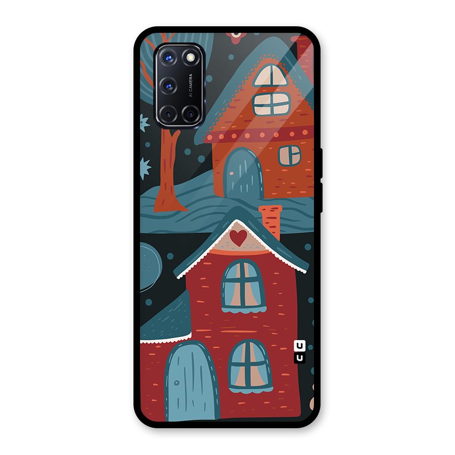 Nordic Arts Houses Glass Back Case for Oppo A52