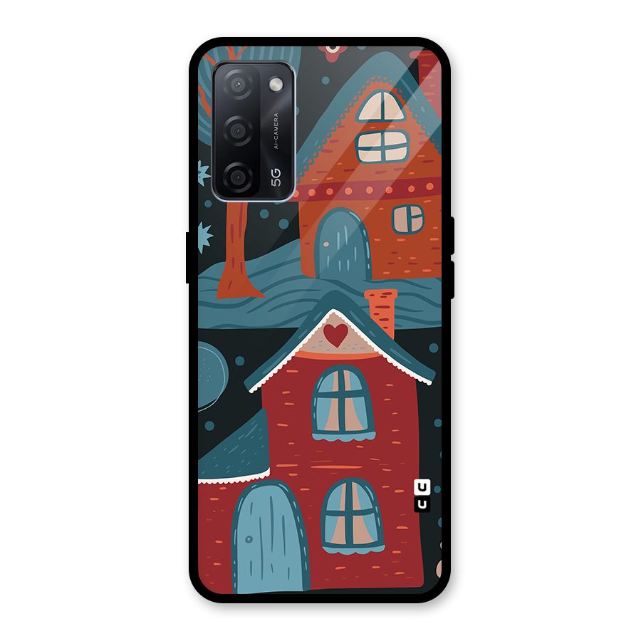 Nordic Arts Houses Glass Back Case for Oppo A53s 5G