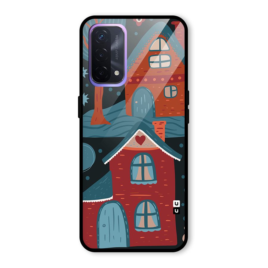 Nordic Arts Houses Glass Back Case for Oppo A74 5G