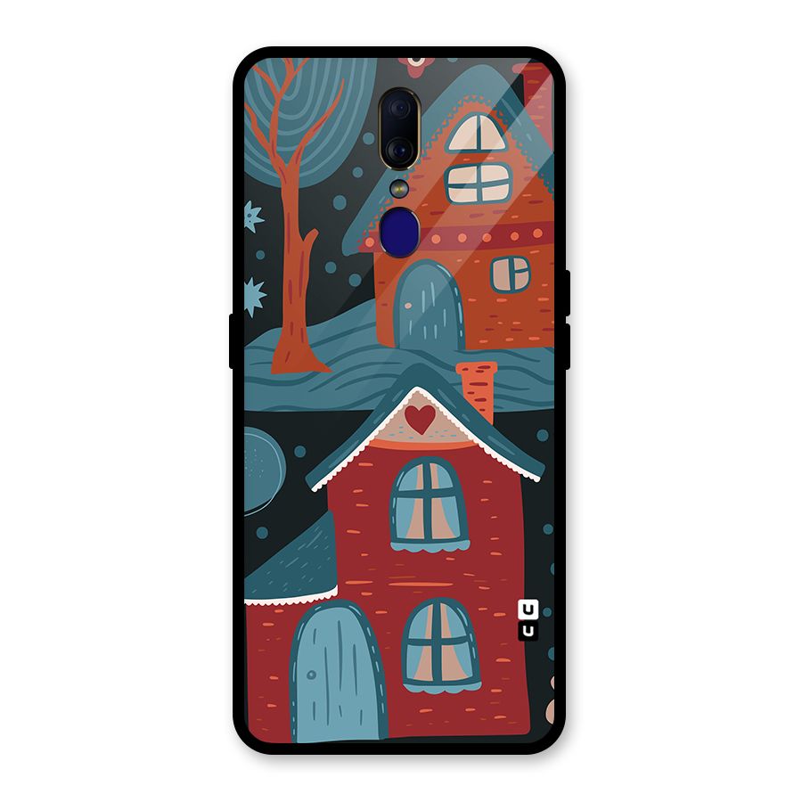 Nordic Arts Houses Glass Back Case for Oppo F11