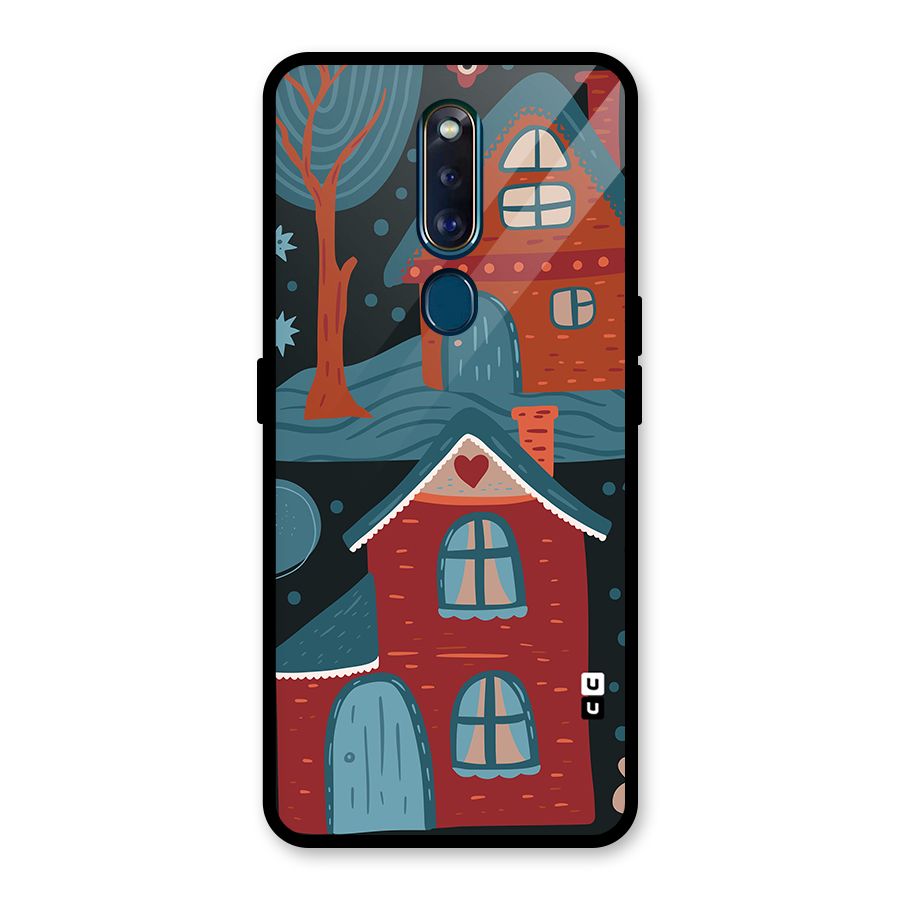 Nordic Arts Houses Glass Back Case for Oppo F11 Pro