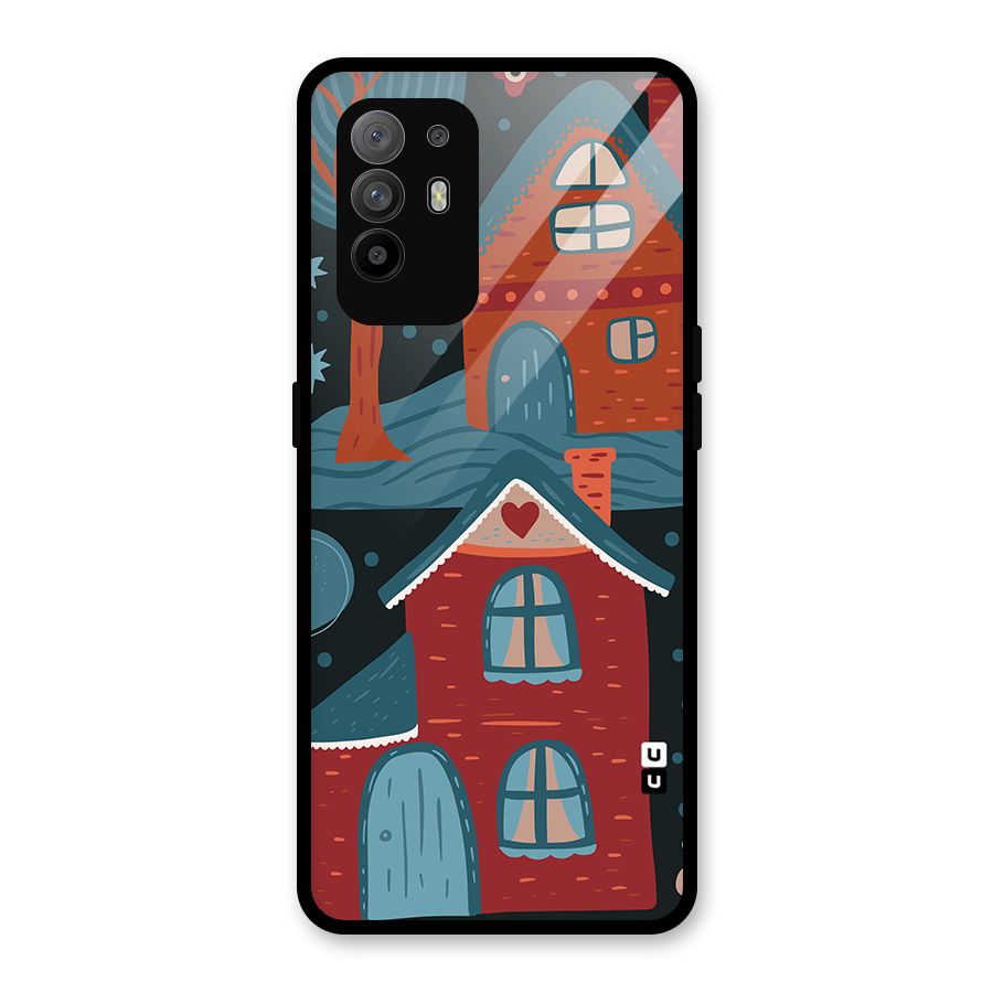 Nordic Arts Houses Glass Back Case for Oppo F19 Pro Plus 5G