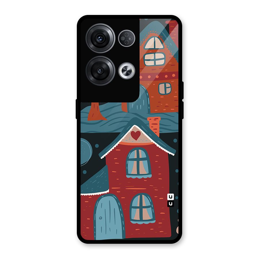 Nordic Arts Houses Glass Back Case for Oppo Reno8 Pro 5G