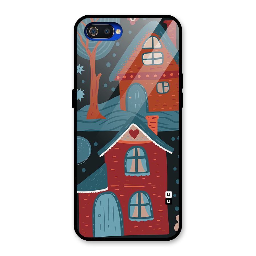Nordic Arts Houses Glass Back Case for Realme C2