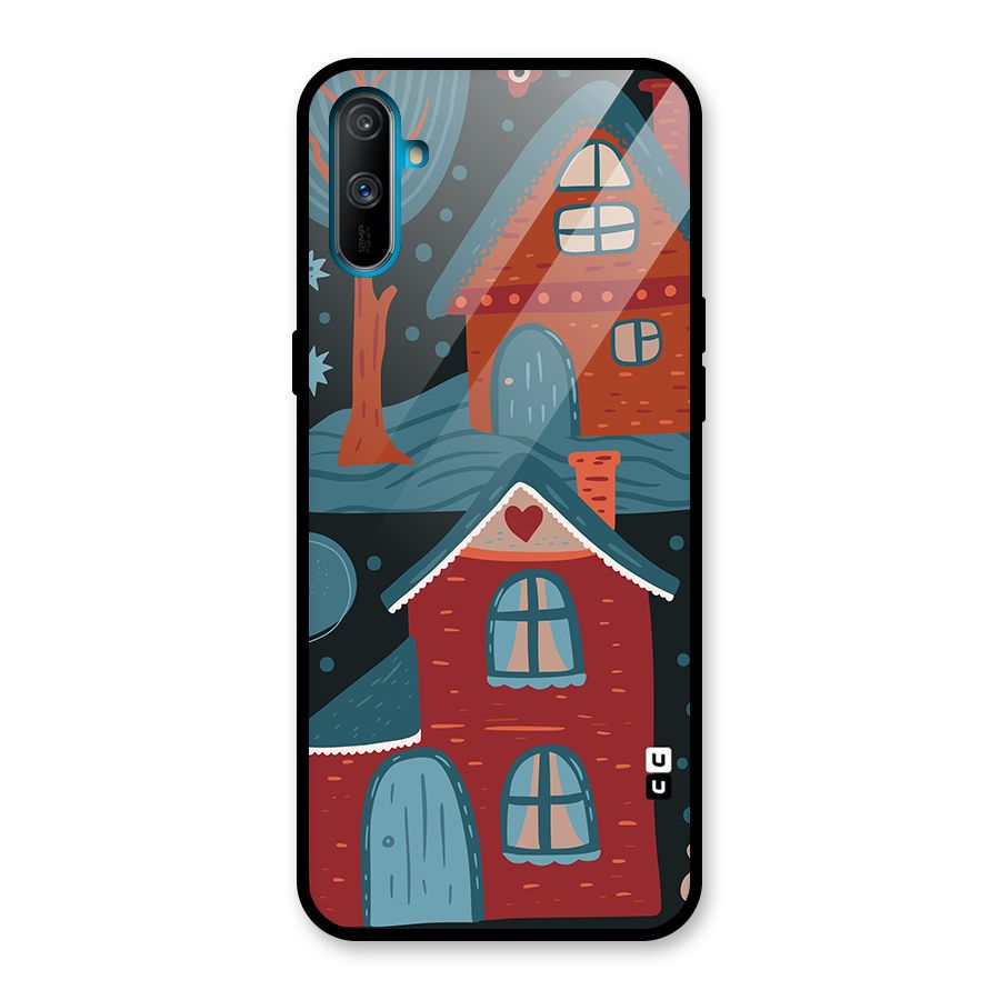Nordic Arts Houses Glass Back Case for Realme C3