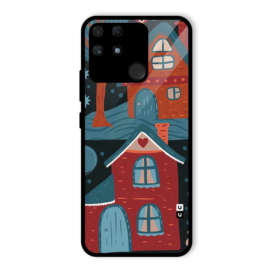 Nordic Arts Houses Glass Back Case for Realme Narzo 50A