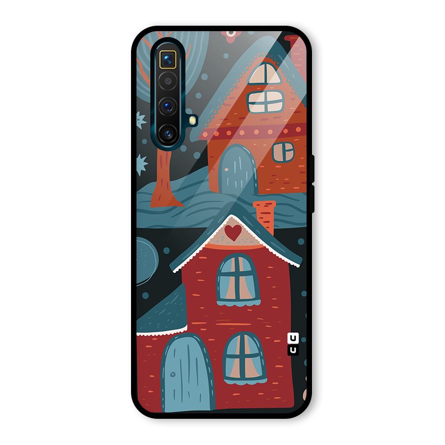 Nordic Arts Houses Glass Back Case for Realme X3