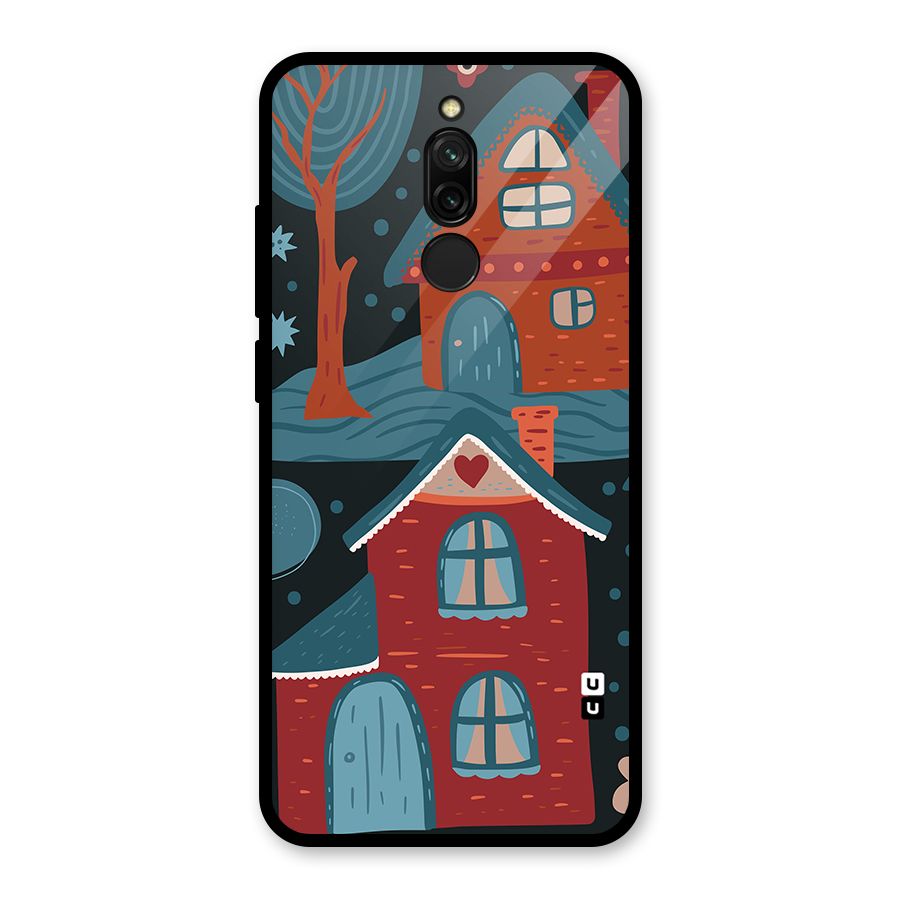 Nordic Arts Houses Glass Back Case for Redmi 8