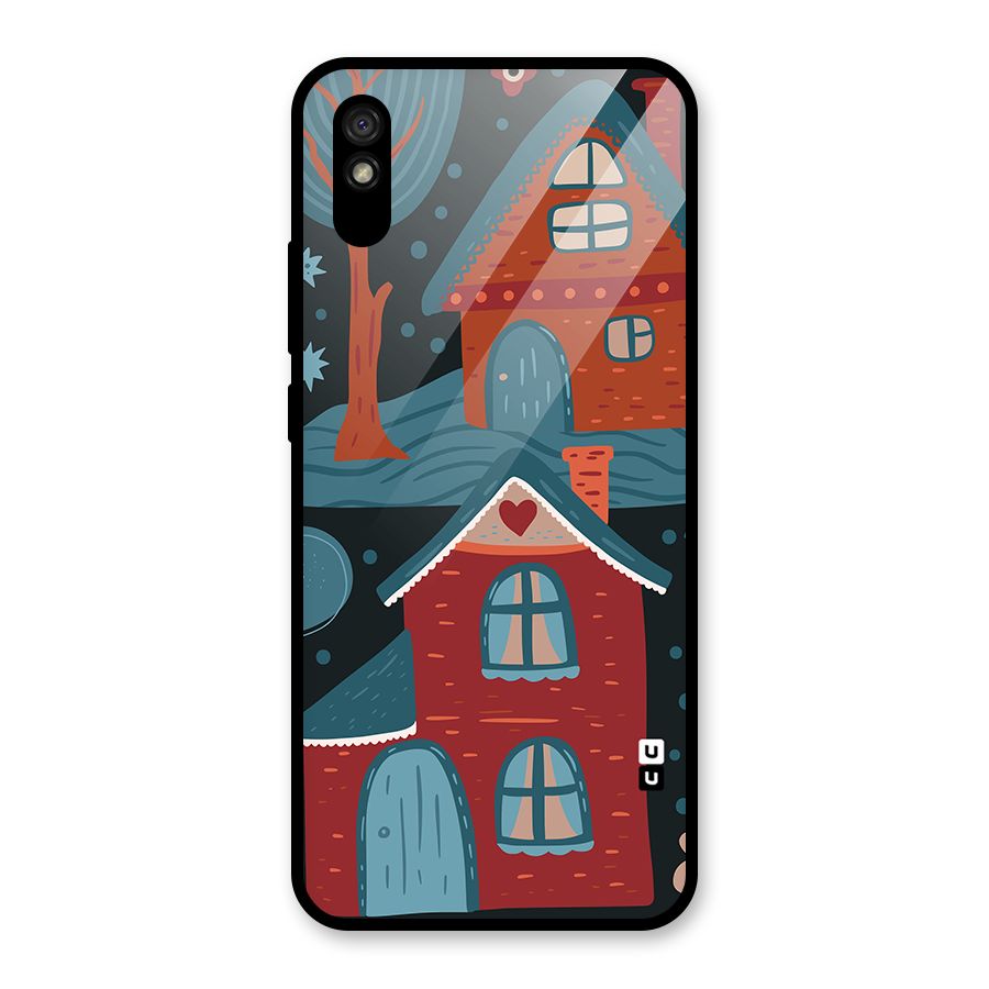 Nordic Arts Houses Glass Back Case for Redmi 9A