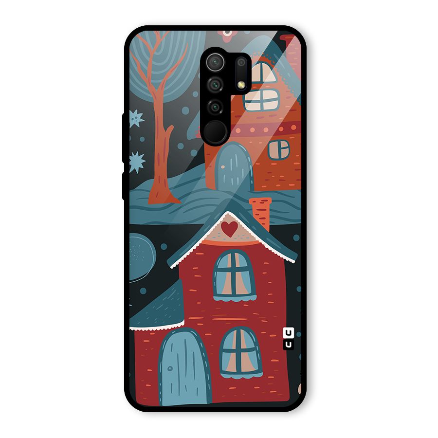 Nordic Arts Houses Glass Back Case for Redmi 9 Prime