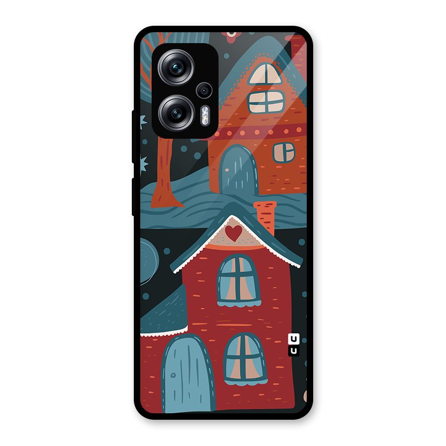 Nordic Arts Houses Glass Back Case for Redmi K50i
