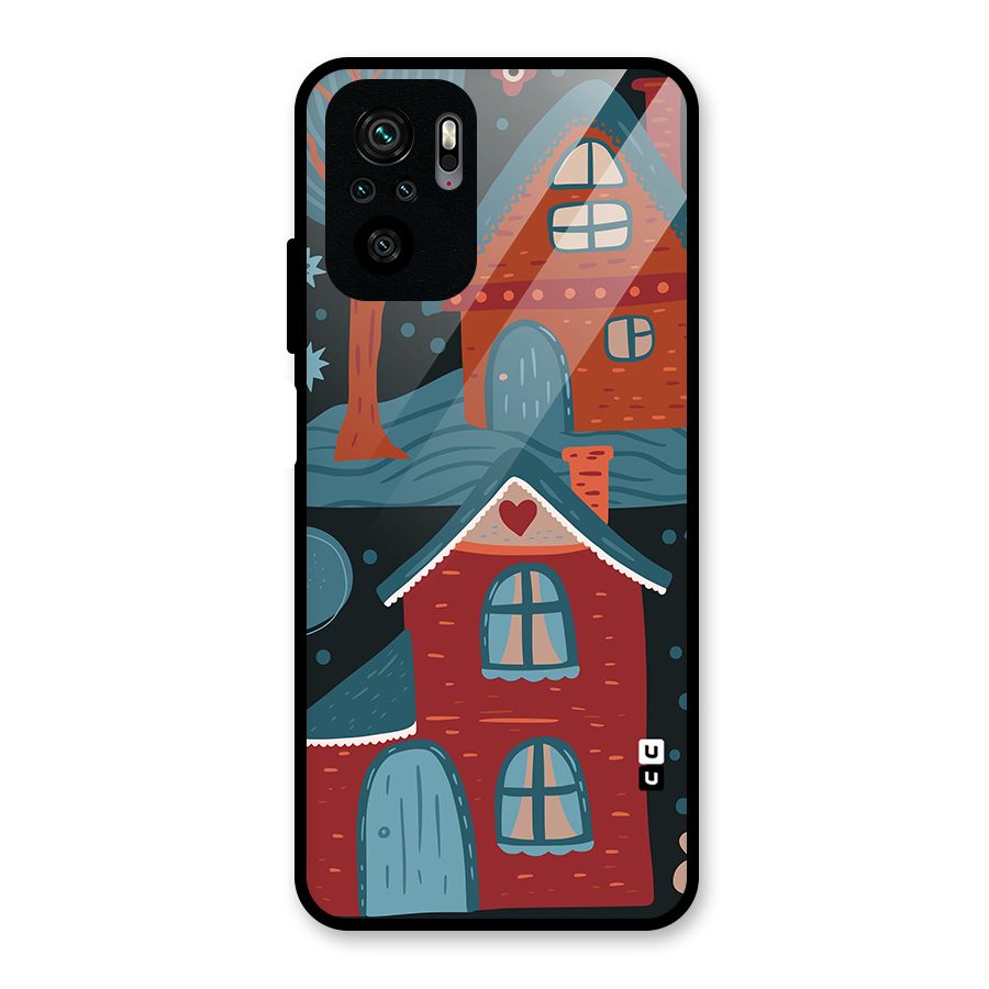 Nordic Arts Houses Glass Back Case for Redmi Note 10S