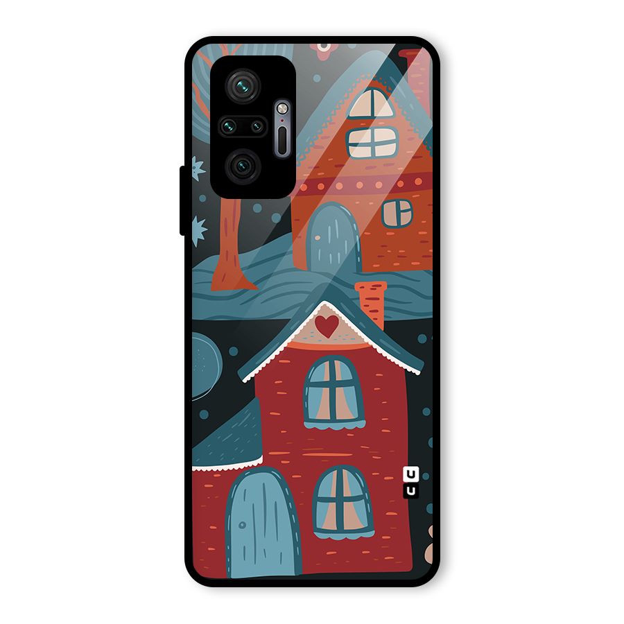 Nordic Arts Houses Glass Back Case for Redmi Note 10 Pro