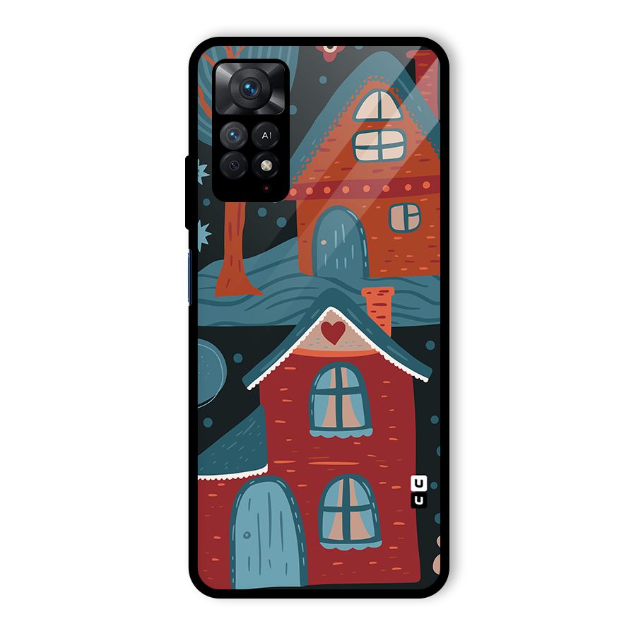 Nordic Arts Houses Glass Back Case for Redmi Note 11 Pro