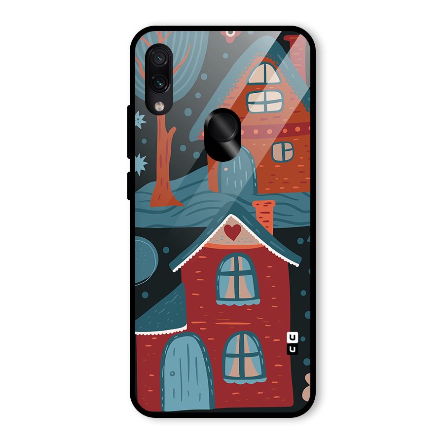 Nordic Arts Houses Glass Back Case for Redmi Note 7
