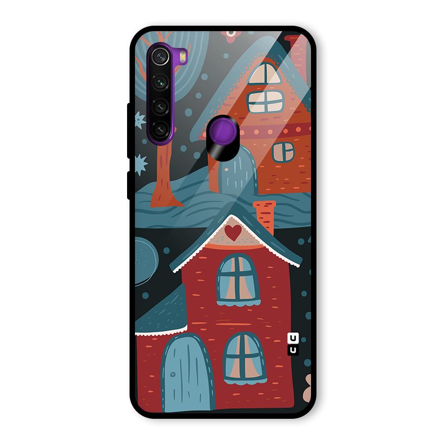 Nordic Arts Houses Glass Back Case for Redmi Note 8