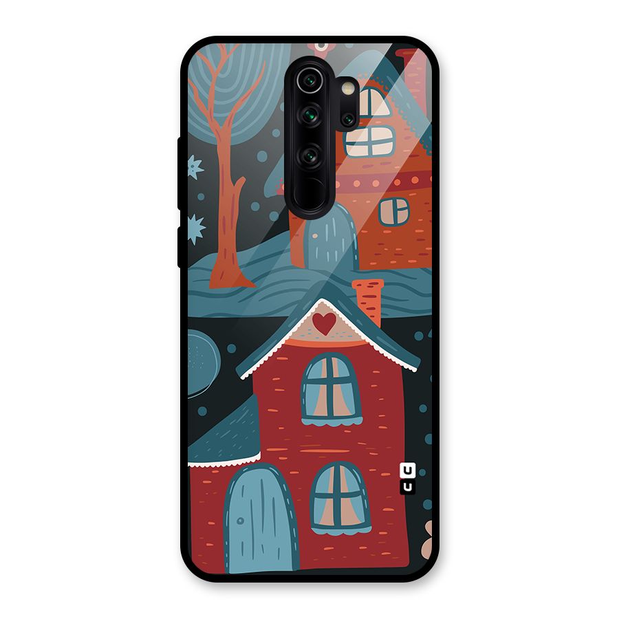 Nordic Arts Houses Glass Back Case for Redmi Note 8 Pro
