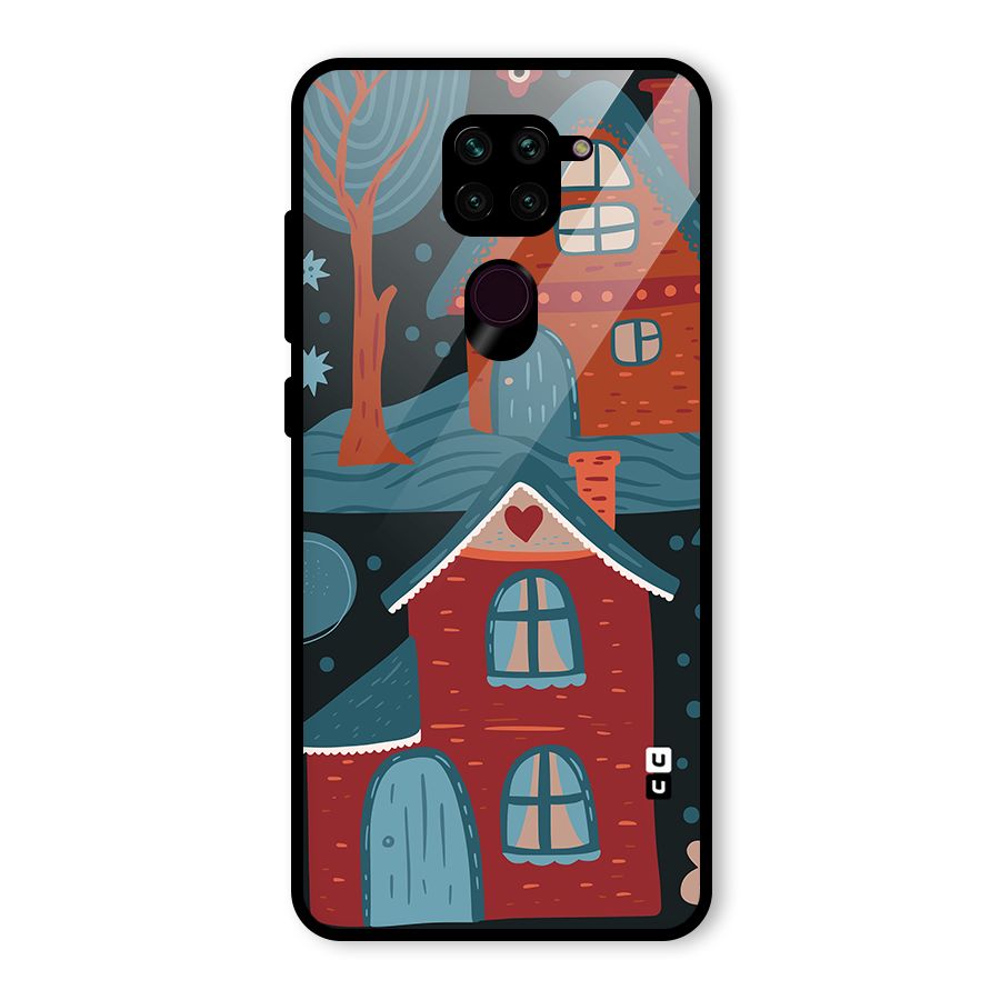 Nordic Arts Houses Glass Back Case for Redmi Note 9