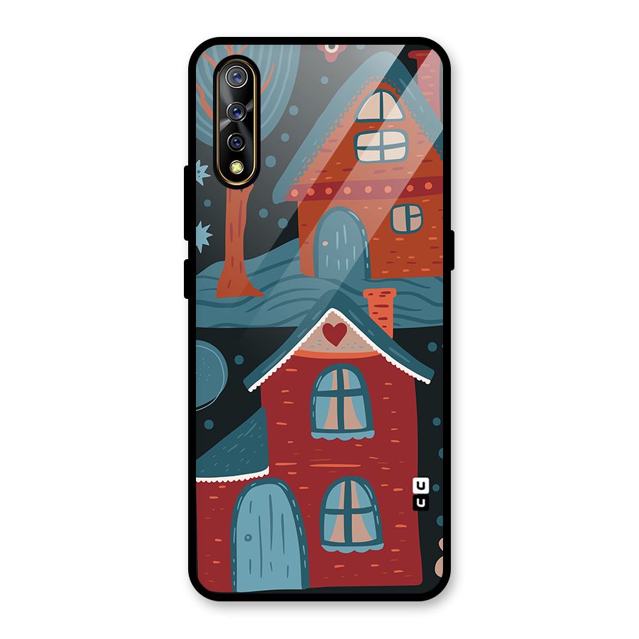 Nordic Arts Houses Glass Back Case for Vivo S1