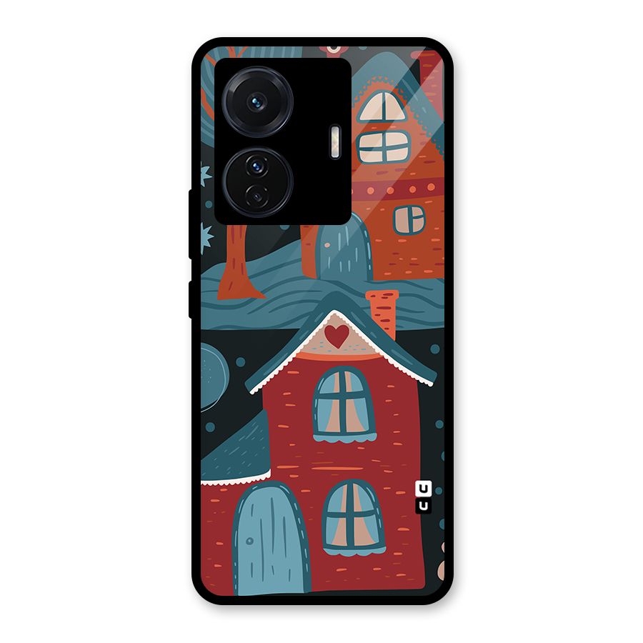 Nordic Arts Houses Glass Back Case for Vivo T1 Pro