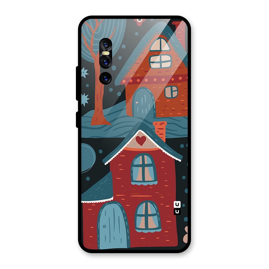 Nordic Arts Houses Glass Back Case for Vivo V15 Pro