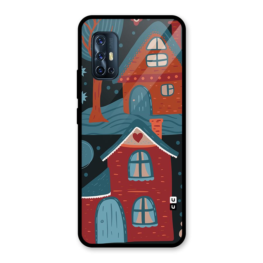 Nordic Arts Houses Glass Back Case for Vivo V17